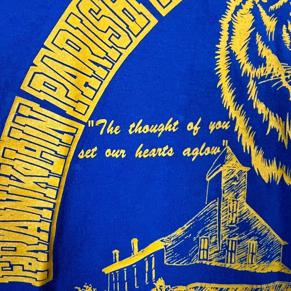 Vintage Franklin Parish Training School Shirt Adult XL Blue Single Stitch 90s‎ - Picture 3 of 11